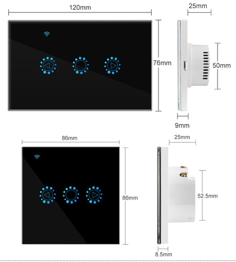 Smart Remote Touch Screen Sensor Switch LED Dimmer Switch Wall Touch Dimmable Glass Control Panel Module EU/UK/US Standard