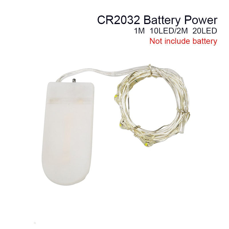 LED String Light Fairy light Battery waterproof Silver Wire Christmas Halloween USB Xmas Decoration Romantic lights 1/2/3/5/10M