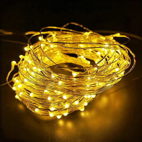 LED String Light Fairy light Battery waterproof Silver Wire Christmas Halloween USB Xmas Decoration Romantic lights 1/2/3/5/10M