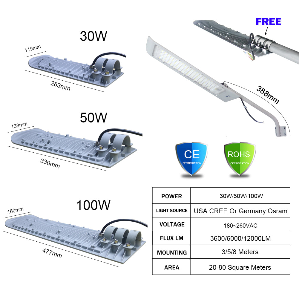 Waterproof Led Street Light Area Parking Lot Yard Barn Outdoor Wall 50W 100W Lamp Industrial Garden Square Highway Fayola's Road