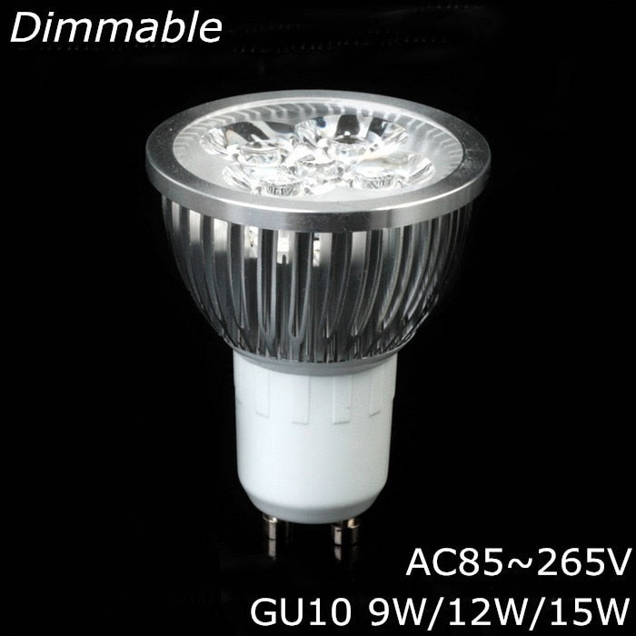 High quality 9W 12W 15W GU10 MR16 E14 E27 LED Bulbs Light 110V 220V dimmable Led Spotlights Warm/Cool White LED downlight