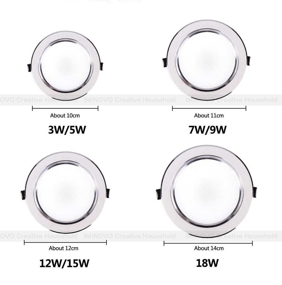 Ultra Thin Downlight Led Panel Recessed Down Light Round 3W 5W 7W 9W 12W 15W 18W Bedroom Kitchen Indoor Spot Lamp 220V 110V