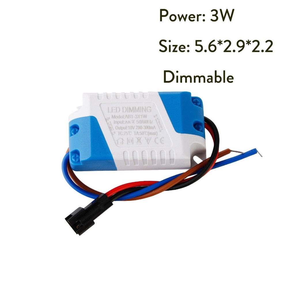 High Quality Dimmable 3W 5W 7W 8-10W 15W 15-24W Power Supply LED Driver Adapter Transformer 300mA For LED Downlight 85-265V