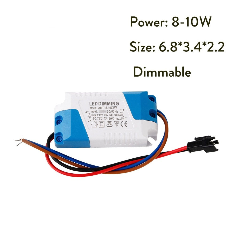 High Quality Dimmable 3W 5W 7W 8-10W 15W 15-24W Power Supply LED Driver Adapter Transformer 300mA For LED Downlight 85-265V