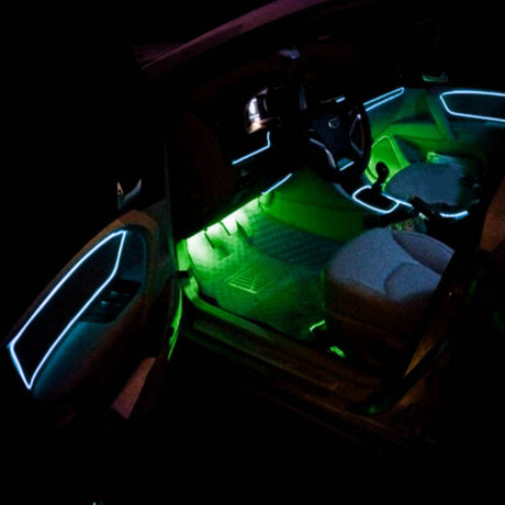 12V lighter LED Lamp Strip thread sticker decals tags accessory Flexible Neon Light EL Wire Rope Tube