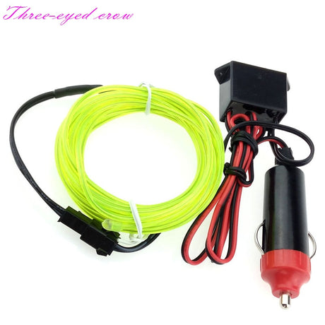 12V lighter LED Lamp Strip thread sticker decals tags accessory Flexible Neon Light EL Wire Rope Tube