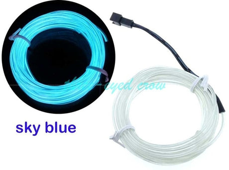 12V lighter LED Lamp Strip thread sticker decals tags accessory Flexible Neon Light EL Wire Rope Tube