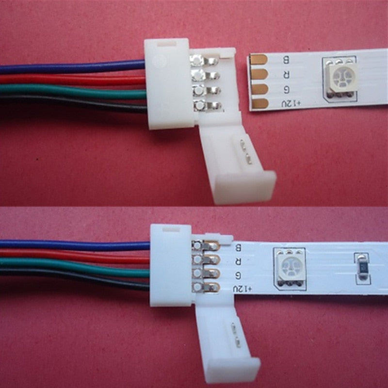 Missing 4 Pin 10MM 10/30/50/100CM RGB LED Strip Light Accessories Adapter Connect For 5050 LED Light Strip