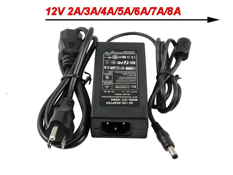 Power Supply Charger Transformer Adapter 12V 1A 2A 3A 5A 6A 8A US EU Plug 5.5mm x 2.5mm for LED Strip Light