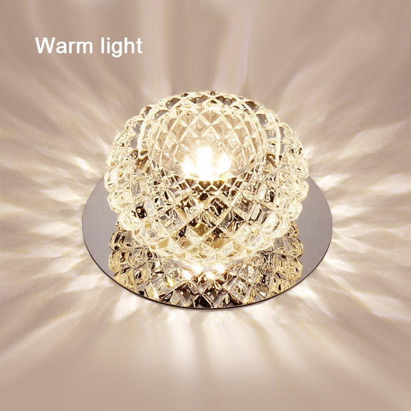 LED Downlights AC110V 220V Surface Mount Crystal 3W 5W Led Downlights Ceiling Spot Light Lamps Porch light For Indoor Bedroom Home lighting DA