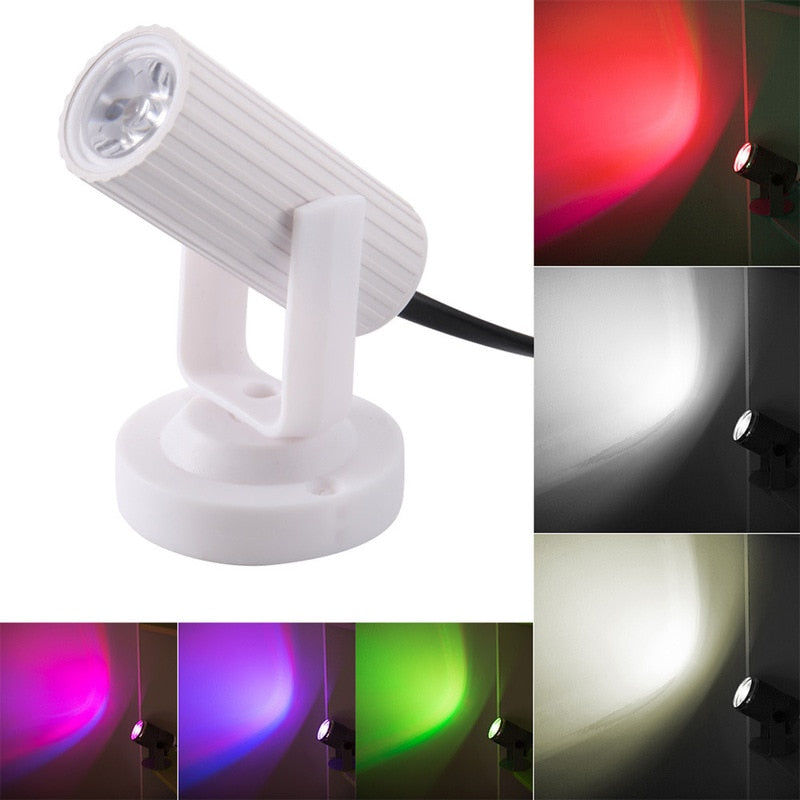 2019 Newest RGB Blue/Red/White LED Beam Spotlight Stage Light Mini 3W for DJ Disco Bar KTV Party Moving Head Stage Lighting