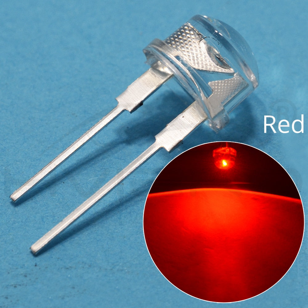 50pcs 8mm 0.5W white red yellow blue green Diode Led power straw hat lamp bead light emitting diodes Lamp bulb bright light