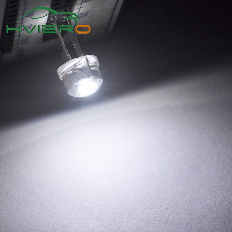50pcs 8mm 0.5W white red yellow blue green Diode Led power straw hat lamp bead light emitting diodes Lamp bulb bright light
