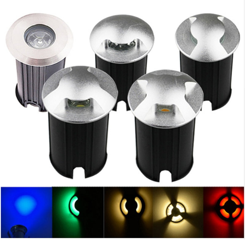 IP68 3W 1W LED Underground light Ground Garden Path Floor Lamp Outdoor Underground Buried Yard Lamp Landscape Light 85-265V DC12