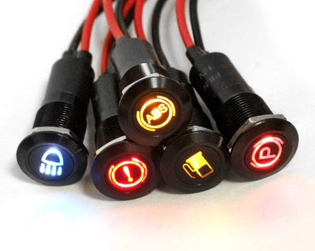 16mm Waterproof Lamp FILN 12V LED Car Boat LED Warning Dashboard Signal Lights Instrument Pilot light