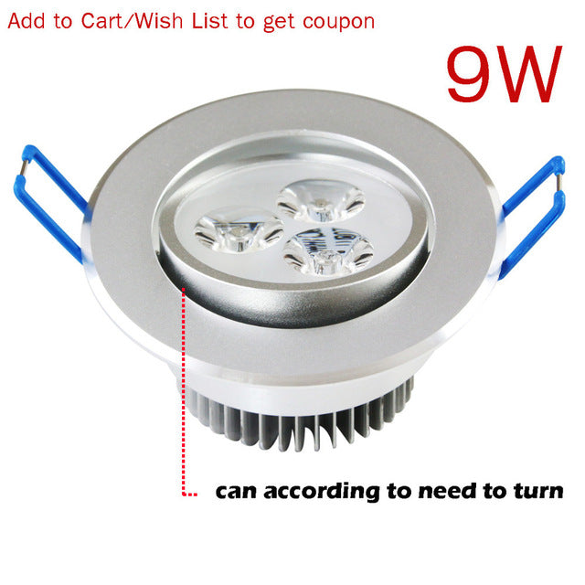 LED Recessed Downlight Lamps 9W 110v 220v Spoltight Ceiling Downlight Home DIY Bedroom