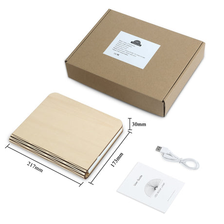 Wooden book lamp Portable USB Rechargeable LED Magnetic 3 color Dimmable Foldable Night Light Desk Lamp Home Decors