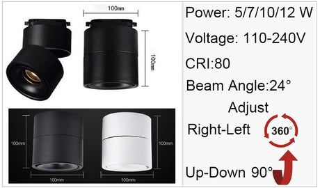 Spot tracking light 10W led tracking lamp warm white surface mounted Ceiling spotlight for clothes shoes lighting