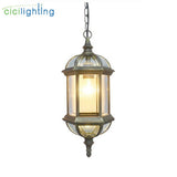 Outdoor Light balcony Retro lamp pastoral glass shade Pendant lamps outdoor pastoral lighting corridor dining Pendant Lights