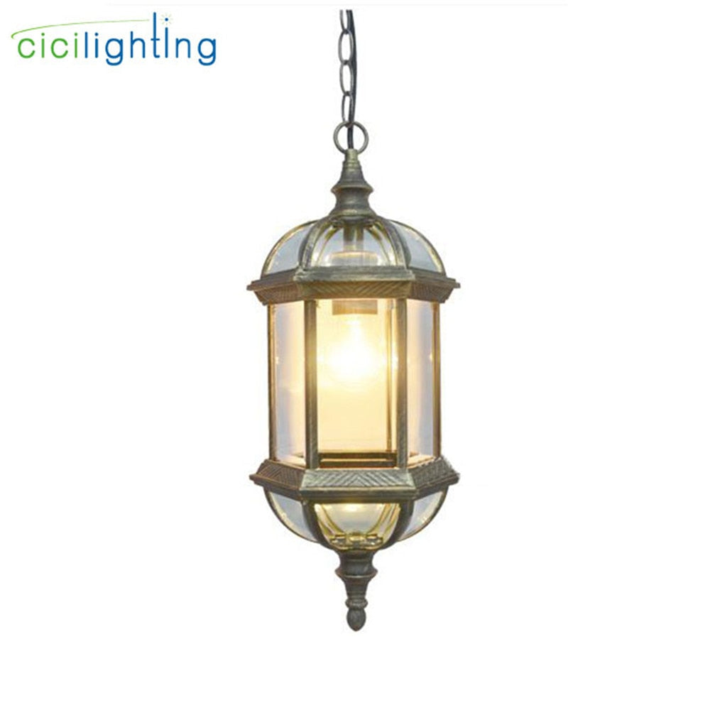 Outdoor Light balcony Retro lamp pastoral glass shade Pendant lamps outdoor pastoral lighting corridor dining Pendant Lights