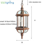Outdoor Light balcony Retro lamp pastoral glass shade Pendant lamps outdoor pastoral lighting corridor dining Pendant Lights