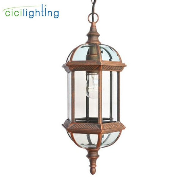 Outdoor Light balcony Retro lamp pastoral glass shade Pendant lamps outdoor pastoral lighting corridor dining Pendant Lights