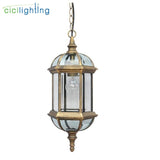 Outdoor Light balcony Retro lamp pastoral glass shade Pendant lamps outdoor pastoral lighting corridor dining Pendant Lights