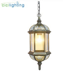 Outdoor Light balcony Retro lamp pastoral glass shade Pendant lamps outdoor pastoral lighting corridor dining Pendant Lights