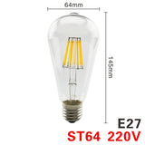 LED Filament Bulb E27 Retro Edison Lamp 220V E14 Vintage Candle Light Globe Chandelier Lighting COB Home Decors Light