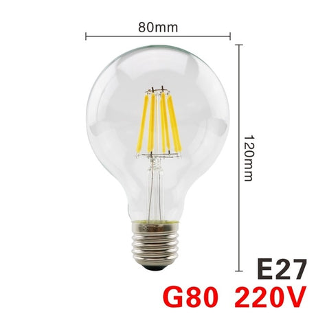 LED Filament Bulb E27 Retro Edison Lamp 220V E14 Vintage Candle Light Globe Chandelier Lighting COB Home Decors Light