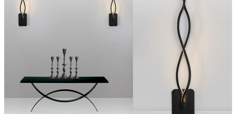 Modern Minimalist Wall Lamps Living Room Bedroom Bedside 16W AC96V-260V LED Sconce black white Lamp Aisle Lighting decoration