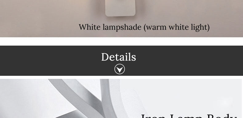 Modern Minimalist Wall Lamps Living Room Bedroom Bedside 16W AC96V-260V LED Sconce black white Lamp Aisle Lighting decoration