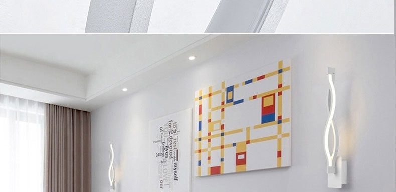 Modern Minimalist Wall Lamps Living Room Bedroom Bedside 16W AC96V-260V LED Sconce black white Lamp Aisle Lighting decoration