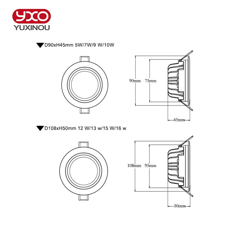 LED 5W 7W 9W 12W 15W Waterproof IP65 Dimmable led downlight smd  dimming 12W LED Spot light led ceiling lamp AC 85-265V