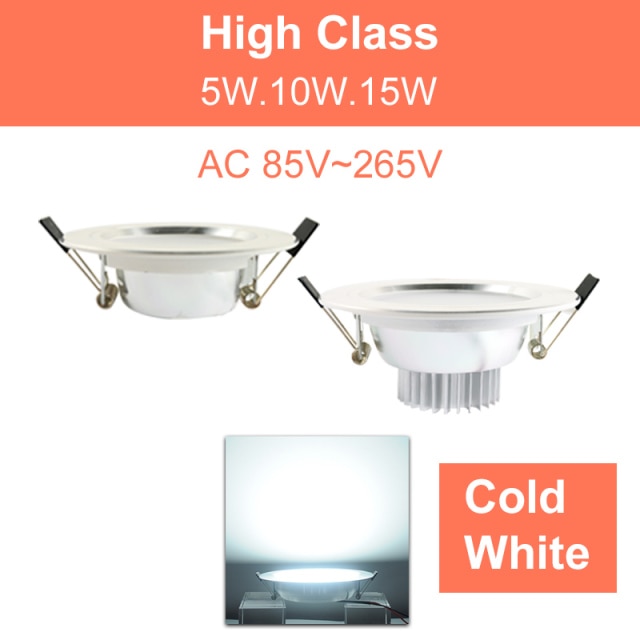LED Downlight led spot 3W 5W 9W 15W 18W Silver White Ultra Thin Downlight AC110V 220V Led Bulb Bedroom Indoor LED Spot Lighting