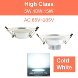 LED Downlight led spot 3W 5W 9W 15W 18W Silver White Ultra Thin Downlight AC110V 220V Led Bulb Bedroom Indoor LED Spot Lighting