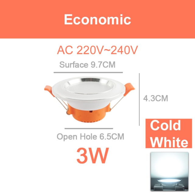 LED Downlight led spot 3W 5W 9W 15W 18W Silver White Ultra Thin Downlight AC110V 220V Led Bulb Bedroom Indoor LED Spot Lighting