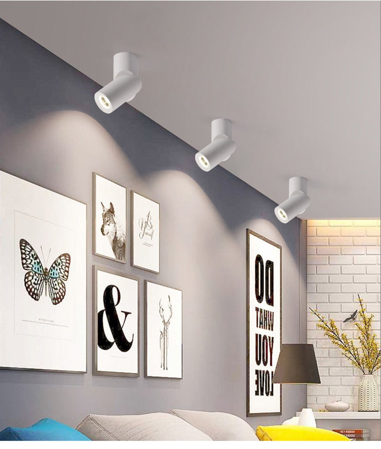 Dimmable Rotating LED Downlights 10W 15W 20W COB LED Ceiling Spot Lights AC110-220V LED Wall Lamp Warm Cold White Indoor Lighting