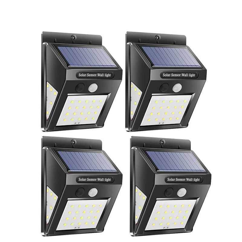 LED Solar Power Lamp PIR Motion Sensor 1/2/4pcs Solar Garden Light Outdoor Waterproof Energy Saving Wall Security Lamp