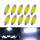 White Cob 12Led Festoon Dome Lights Reading Lamp 31mm 36mm 39mm 42mm C5W C10W Auto Led Door Lights Backup Bulb Tail Bulbs DC 12v