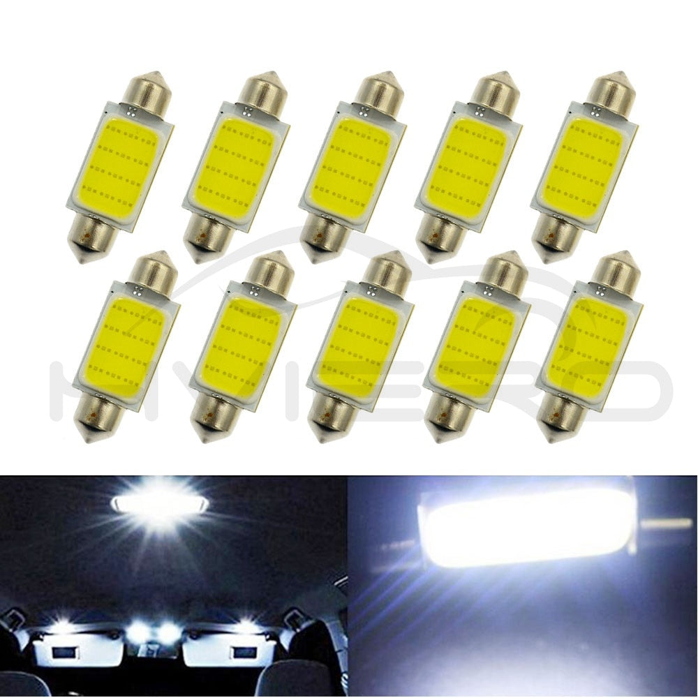 White Cob 12Led Festoon Dome Lights Reading Lamp 31mm 36mm 39mm 42mm C5W C10W Auto Led Door Lights Backup Bulb Tail Bulbs DC 12v