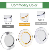 Kaguyahime LED Downlight Gold/Silver/White Ultra Thin Aluminum 3W 5W 9W 12W 15W 18W Down Light 220V Round Recessed Spot Lighting