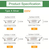 Kaguyahime LED Downlight Gold/Silver/White Ultra Thin Aluminum 3W 5W 9W 12W 15W 18W Down Light 220V Round Recessed Spot Lighting