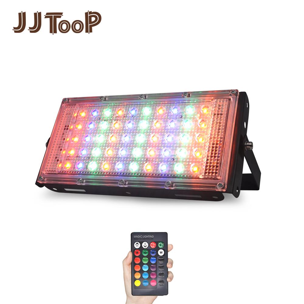 LED Floodlight Outdoor Spotlight 10W 50W Wall Washer Lamp Reflector IP65 Waterproof Lighting Garden RGB Flood Light AC 220V 240V