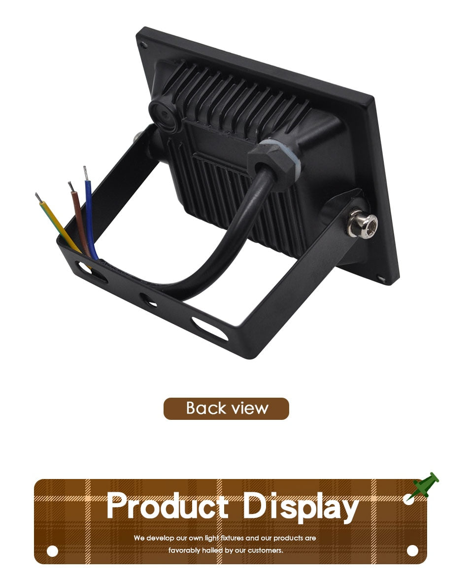 LED Floodlight Outdoor Spotlight 10W 50W Wall Washer Lamp Reflector IP65 Waterproof Lighting Garden RGB Flood Light AC 220V 240V