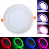 LED 6W 9W 16W 24W Ceiling Recessed panel Light Painel lamp home decoration round square Led Panel Downlight Blue+White 2 colors