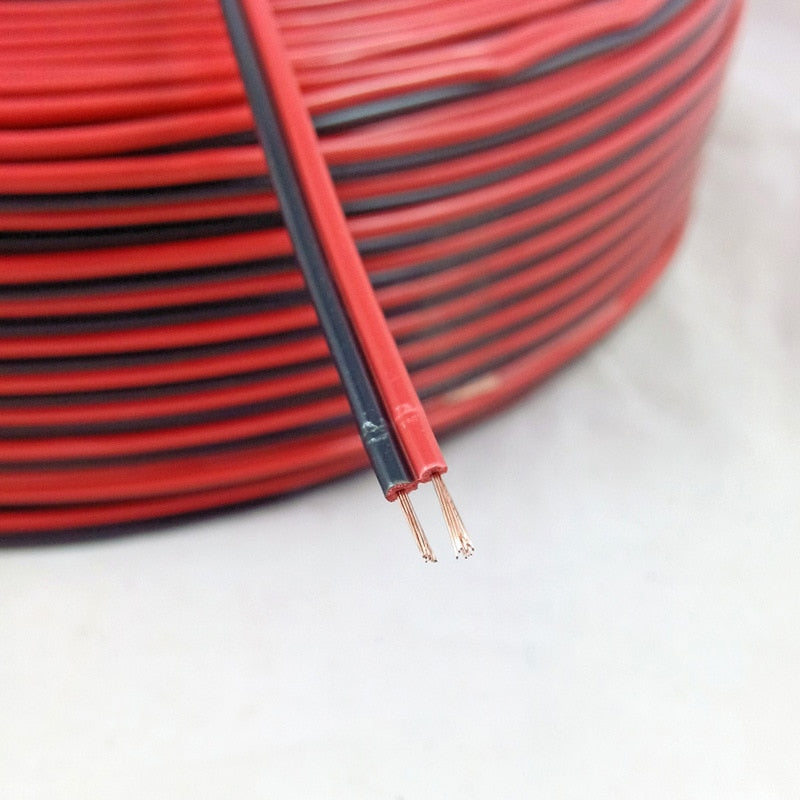 LED Cable 5M 2 Pin Red Black Copper Cable PVC Insulated Wire Electric Cable Speaker Wire DIY Connect Line Copper Car Audio LED cable