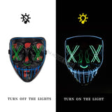 Halloween Mask LED Maske Light Up Party Masks Neon Maska Cosplay Mascara Horror Mascarillas Glow In Dark Masque V for Vendetta