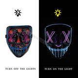 Halloween Mask LED Maske Light Up Party Masks Neon Maska Cosplay Mascara Horror Mascarillas Glow In Dark Masque V for Vendetta