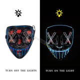 Halloween Mask LED Maske Light Up Party Masks Neon Maska Cosplay Mascara Horror Mascarillas Glow In Dark Masque V for Vendetta